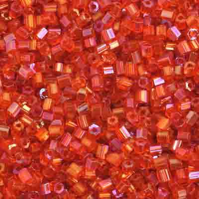 Czech Seed Beads 10/0 2-cut Transparent Aurora Borealis Strung