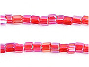 Czech Seed Beads 10/0 2-cut Transparent Aurora Borealis Strung