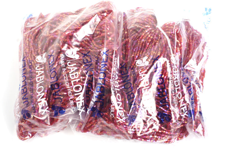 Czech Seed Beads 10/0 2-cut Transparent Aurora Borealis Strung