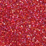 Czech Seed Beads 10/0 2-cut Transparent Aurora Borealis Strung