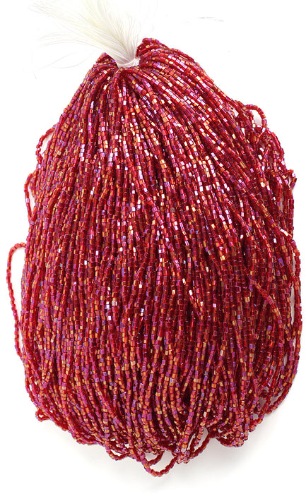 Czech Seed Beads 10/0 2-cut Transparent Aurora Borealis Strung