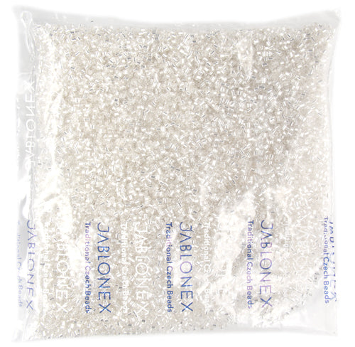 Czech Seed Beads 2-cut Extra Size 9 Silver Lined Crystal