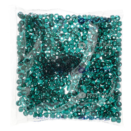 Czech Seed Beads 32/0 Transparent Teal Square Hole