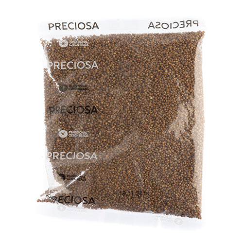 Czech Seed Beads 11/0 Opaque Travertine on Chalk White