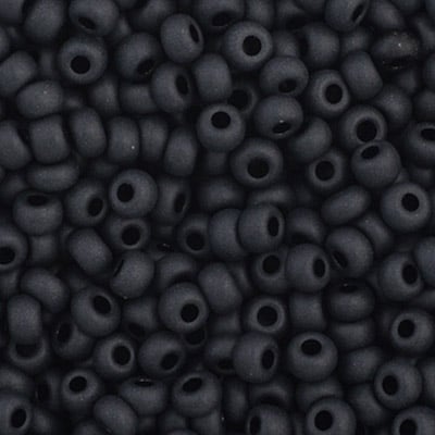 Czech Seed Beads 11/0 Opaque Black Matte Approx. 23g