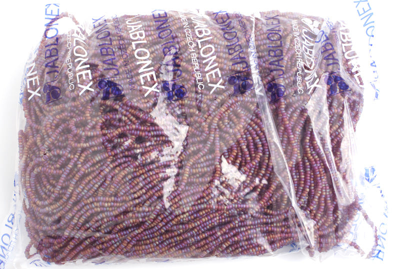 Czech Seed Beads 11/0 Transparent Aurora Borealis Matte