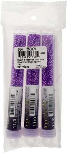 Czech Seed Beads 11/0 Crystal Silver Lined - 23g vials
