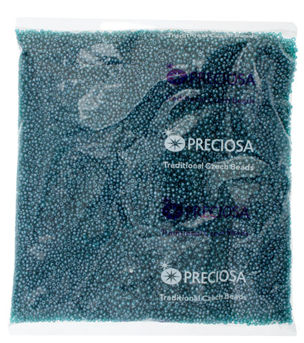 Czech Seed Beads 11/0 Transparent Teal Luster