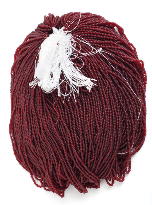 Czech Seed Beads 11/0 Transparent Garnet Matte 