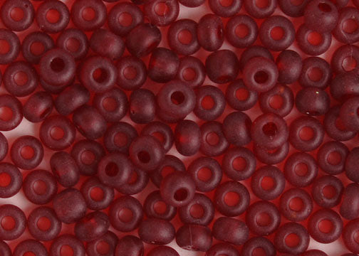 Czech Seed Beads 11/0 Transparent Garnet Matte 