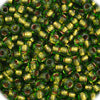 Czech Seed Beads 11/0 Transparent Green Copperlined