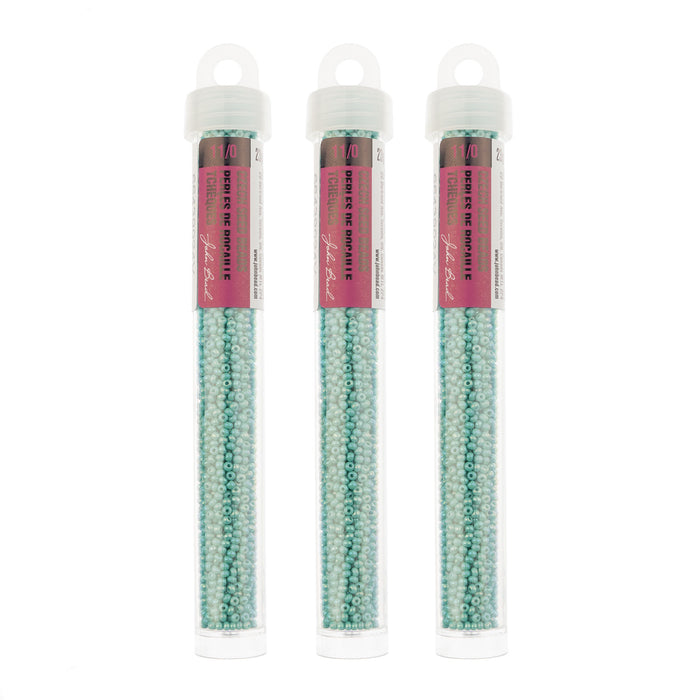 Czech Seed Bead 23g Vial 11/0 Opaque Turquoise AB