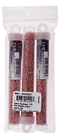 Czech Seed Beads 11/0 Metallic - Approx. 23g Vials