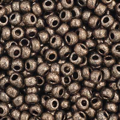 Czech Seed Beads 11/0 Metallic Steel Terra Approx. 23g