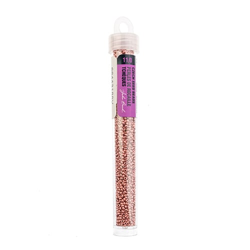 Czech Seed Bead 11/0 Vial Pink Flamingo Terra Metallic Matt apx24g