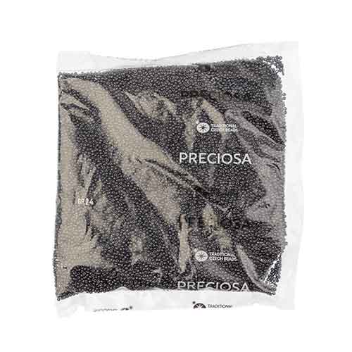 Czech Seed Bead 11/0 Pearl Black Jet Terra