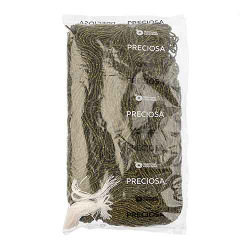 Czech Seed Bead 11/0 Opaque Travertine on Black Strung