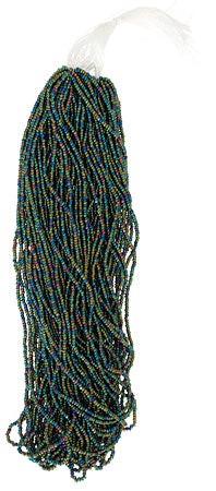Czech Seed Beads 13/0 Cut Opaque Aurora Borealis Strung
