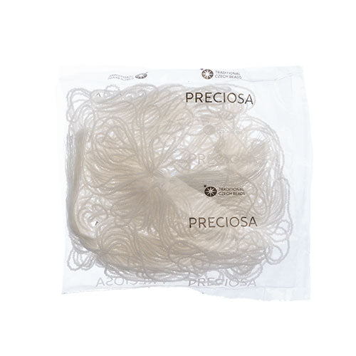 Czech Seed Beads 13/0 Cut Pearl White Iris Strung