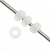 Czech Seed Beads 13/0 Cut Pearl White Iris Strung