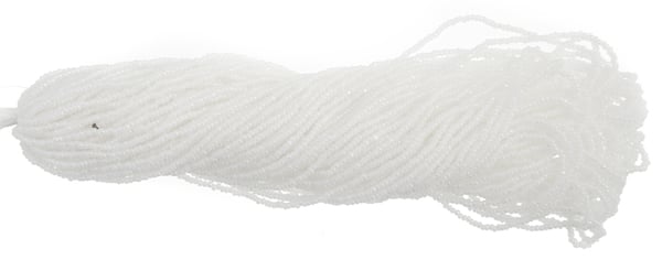 Czech Seed Beads 13/0 Cut Pearl White Iris Strung