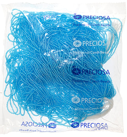 Czech Seed Beads 13/0 Cut Aqua Rainbow Strung