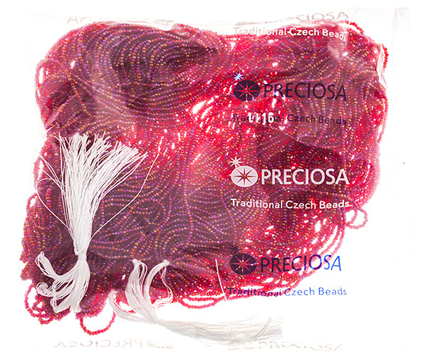 Czech Seed Beads 13/0 Cut Transparent Aurora Borealis Strung