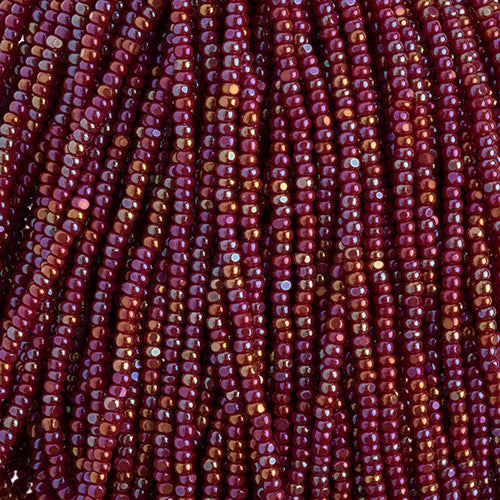 Czech Seed Beads 13/0 Cut Opaque Aurora Borealis Strung