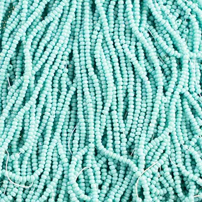Czech Seed Beads 13/0 Cut Opaque Aurora Borealis Strung