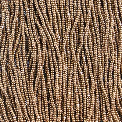 Czech Seed Beads 13/0 Cut Metallic Strung