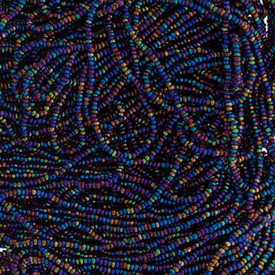 Czech Seed Beads 13/0 Cut Opaque Aurora Borealis Strung