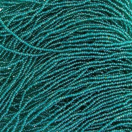 Czech Seed Beads 13/0 Cut Transparent Aurora Borealis Strung
