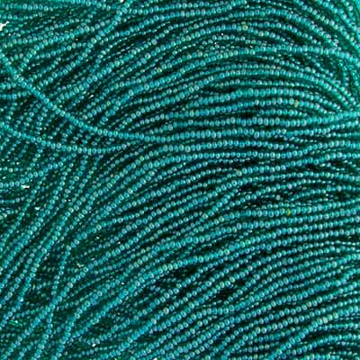 Czech Seed Beads 13/0 Cut Transparent Aurora Borealis Strung