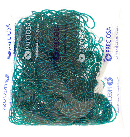 Czech Seed Beads 13/0 Cut Transparent Aurora Borealis Strung