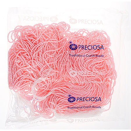 Czech Seed Beads 13/0 Cut Solgel Light Pink Strung
