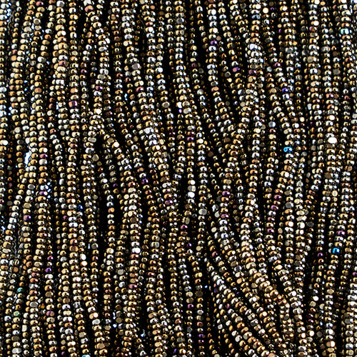 Czech Seed Beads 13/0 Cut Opaque Aurora Borealis Strung
