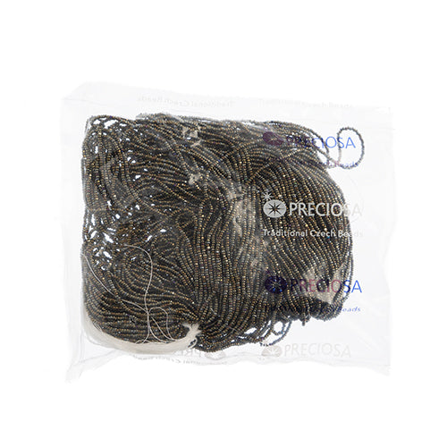 Czech Seed Beads 13/0 Cut Opaque Aurora Borealis Strung