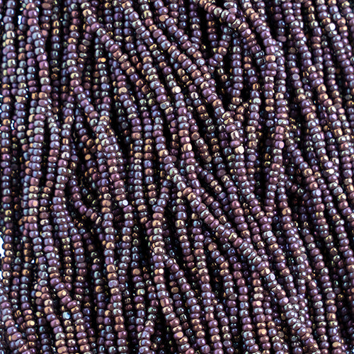Czech Seed Beads 13/0 Cut Opaque Aurora Borealis Strung