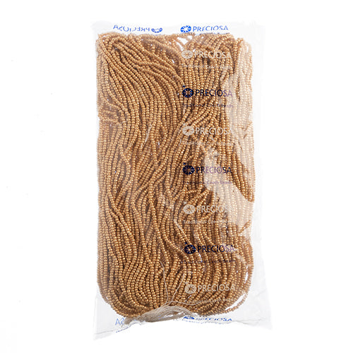 Czech Seed Beads 8/0 Cut Metallic Gold Strung