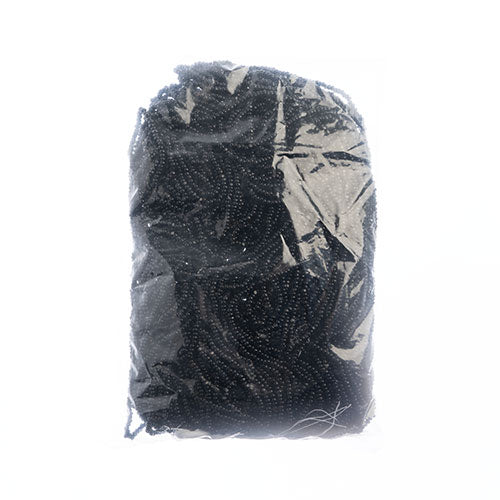 Czech Seed Beads 8/0 Cut Opaque Black Strung