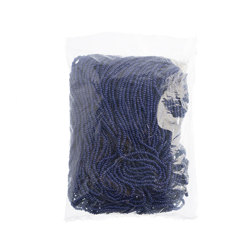 Czech Seed Beads 8/0 Cut Opaque Dark Blue Strung