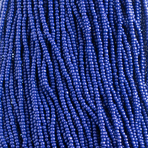 Czech Seed Beads 8/0 Cut Opaque Dark Blue Strung