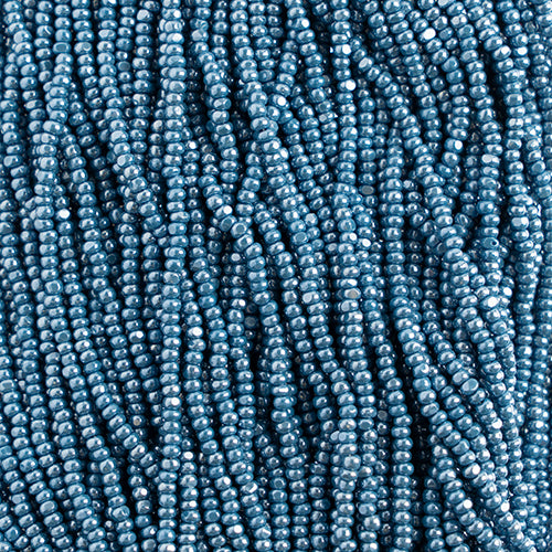 Czech Seed Beads 8/0 Cut Opaque Dark Blue Luster Strung