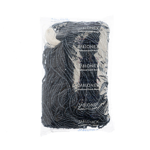 Czech Seed Beads 8/0 Cut Gunmetal Strung