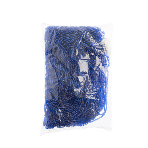 Czech Seed Beads 8/0 Cut Transparent Navy Blue Strung
