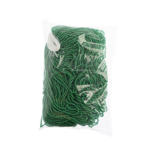 Czech Seed Beads 8/0 Cut Oily Green Strung