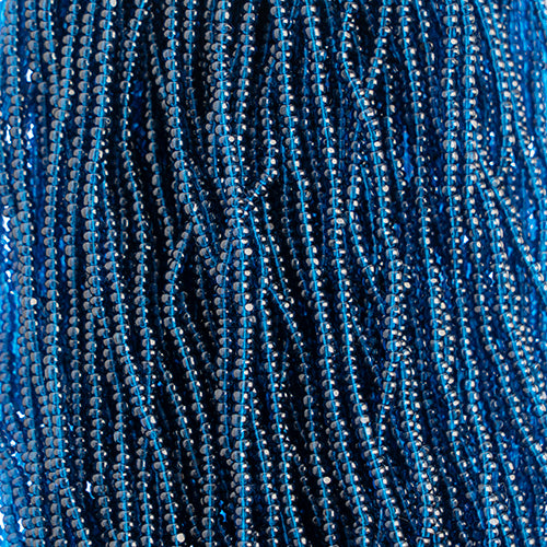Czech Seed Beads 8/0 Cut Transparent Montana Strung