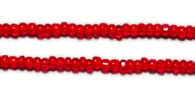 Czech Seed Beads 8/0 Cut Transparent Red Strung