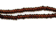 Czech Seed Beads 8/0 Cut Transparent Dark Topaz Strung