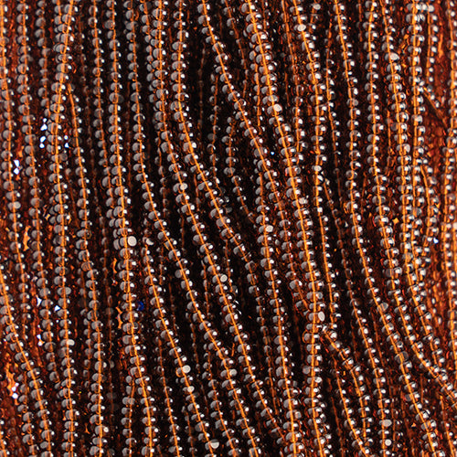 Czech Seed Beads 8/0 Cut Transparent Dark Topaz Strung